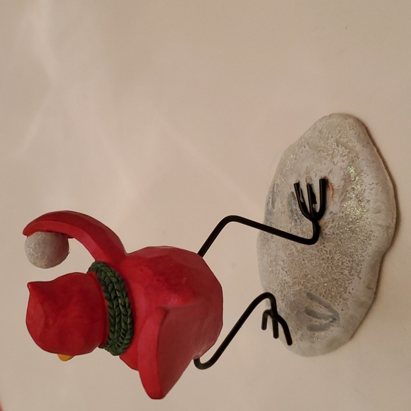 RUSS red bird tossing a snowball - Picture 3 of 4